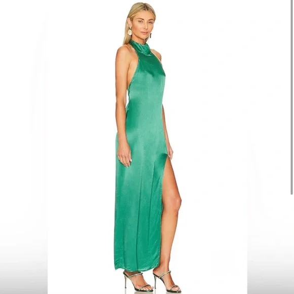 Revolve Dresses | Sndys x Revolve Halter Maxi Dress in Green Size Medium | Color: Green | Size: M | Vanakauai's Closet